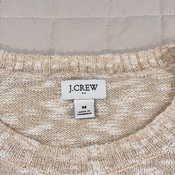 J Crew Crewneck Beach Sweater Light Khaki Women’s Medium Cream - Picture 5 of 9